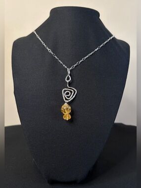 Sterling Silver Citrine Artisan Crafted Necklace